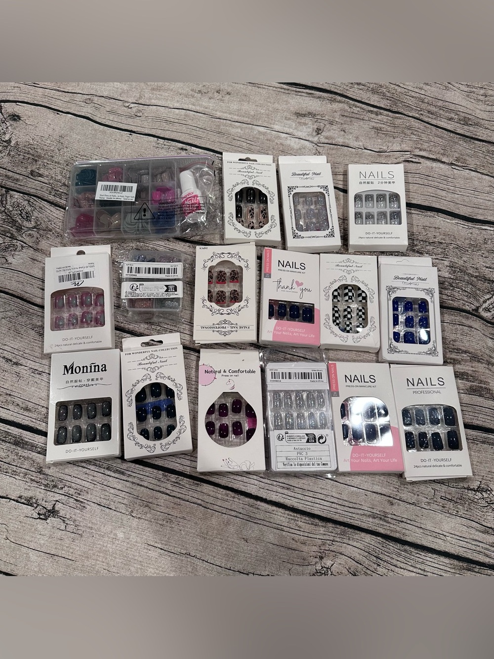 Lot of ~50 Sets New Press On Nails from Amazon, Temu, Squoval